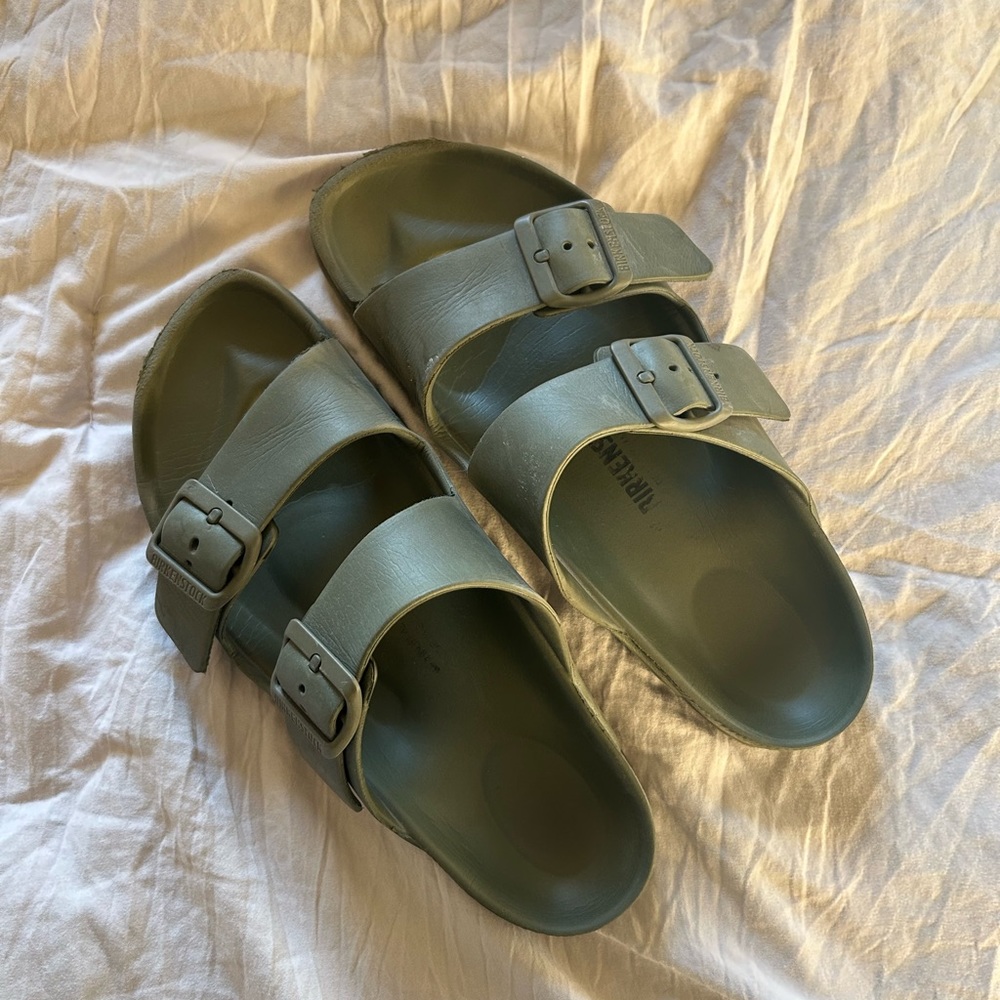 Olive Rubber Arizona Birkenstocks